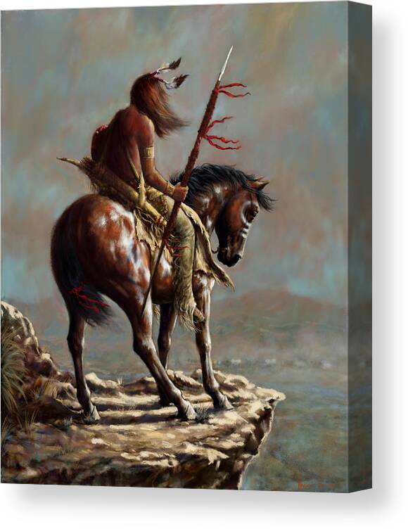 Crazy Horse Canvas Print featuring the painting Crazy Horse_Digital Study by Harvie Brown