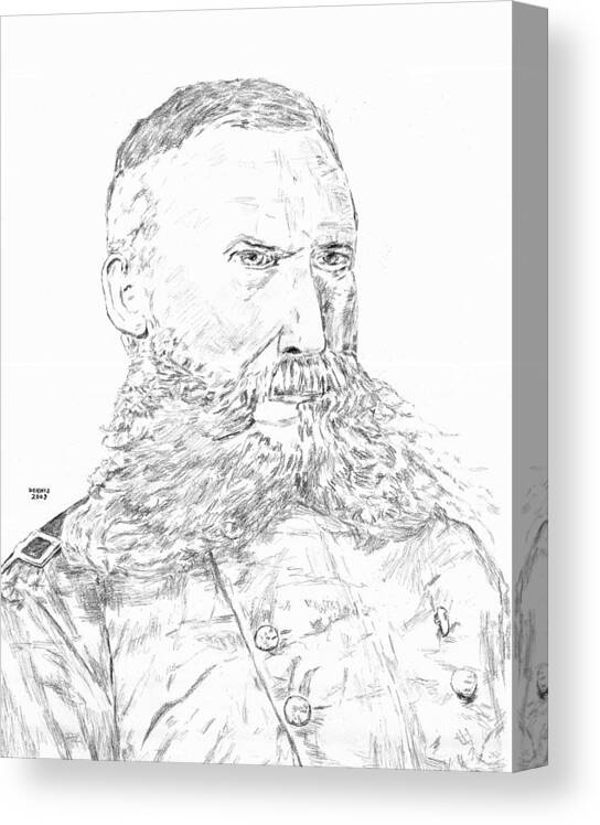 George Crook Canvas Print featuring the drawing Crook by Dennis Larson