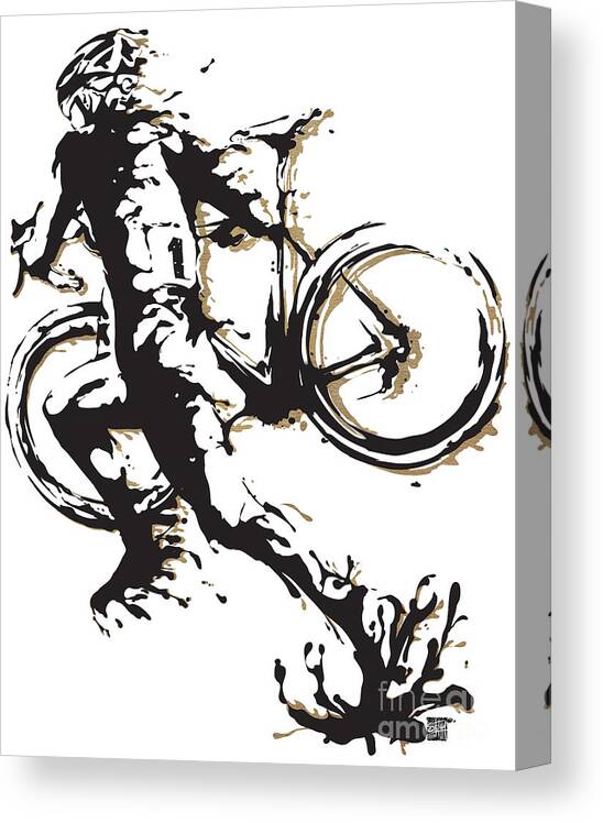 Cyclocross Canvas Print featuring the painting Cyclocross Poster1 by Sassan Filsoof