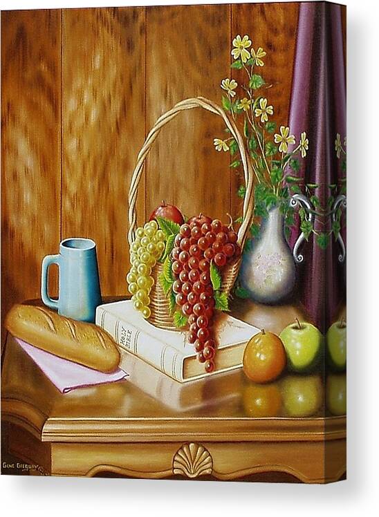 Still Life Canvas Print featuring the painting Daily bread by Gene Gregory