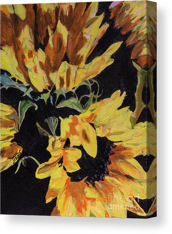 Acrylic Canvas Print featuring the painting Daisies by Jackie MacNair