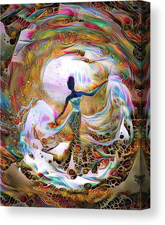 Dance Of Undine Canvas Print featuring the mixed media Dance of Undine by Lilia S