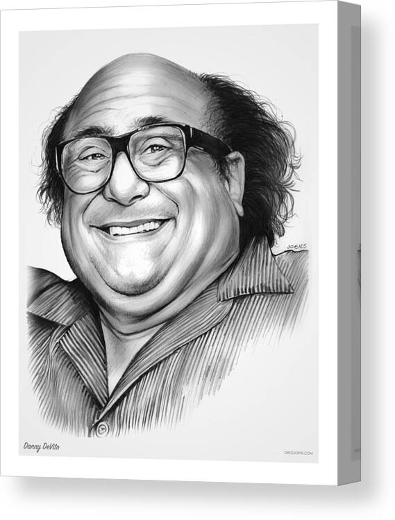 Dannydevito Canvas Print featuring the drawing Danny DeVito by Greg Joens