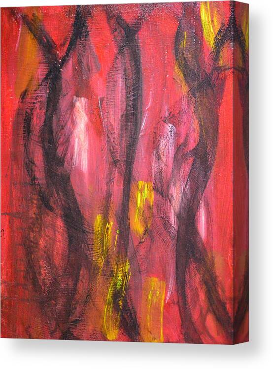 Abstract Painting Canvas Print featuring the painting Dark Dreams by Stacie Siemsen