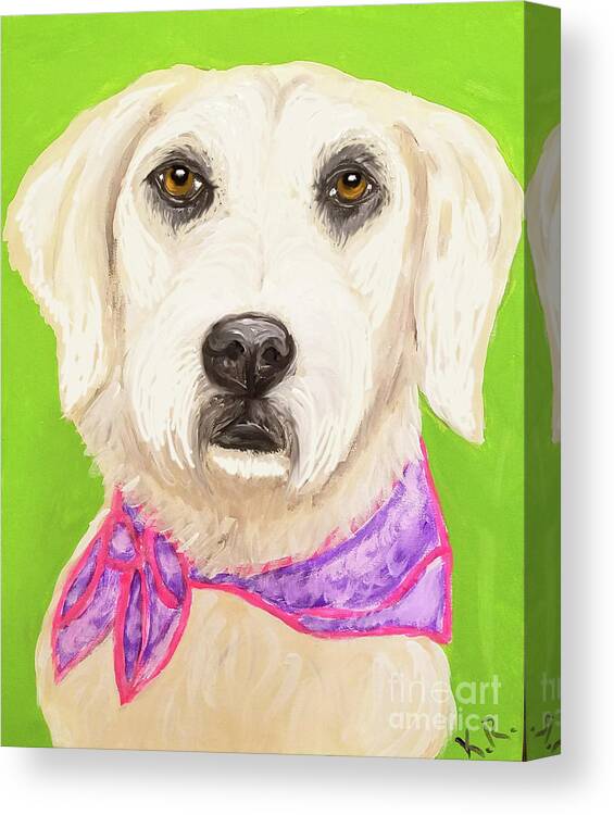 Pet Canvas Print featuring the painting Date With Paint Feb 19 Sally by Ania M Milo