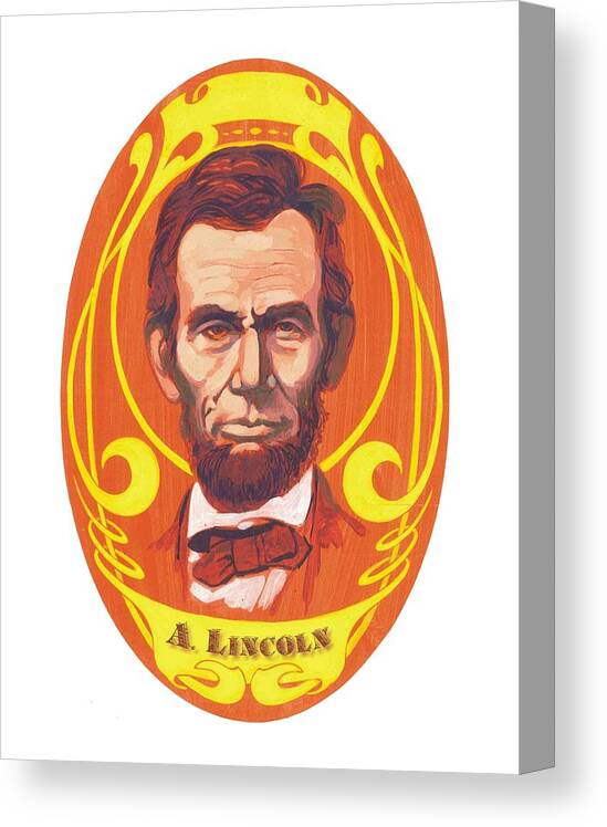 Abraham Lincoln Canvas Print featuring the painting Dayglow Lincoln by Harry West