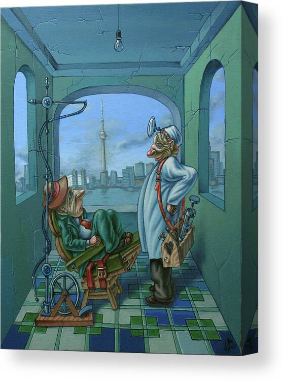 Dentist Canvas Print featuring the painting Dentist by Victor Molev