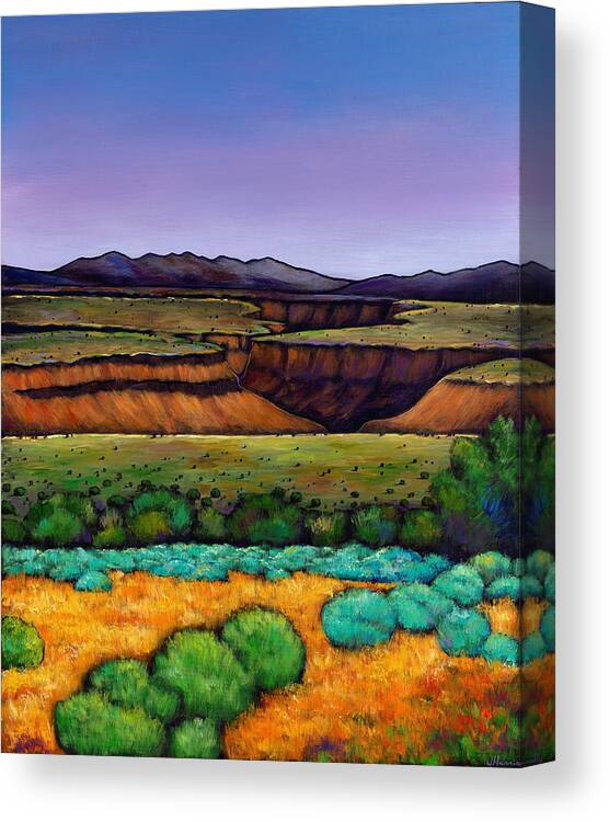 Landscape Canvas Print featuring the painting Desert Gorge by Johnathan Harris