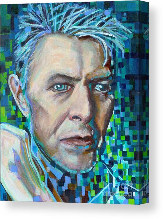 David Bowie Canvas Print featuring the painting Destined To Infinity by Tanya Filichkin