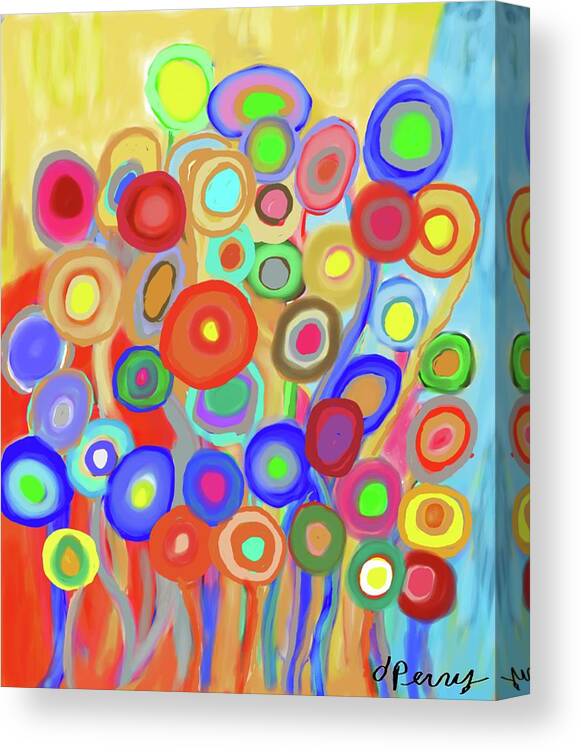 Flower Art Canvas Print featuring the painting Diversity by D Perry