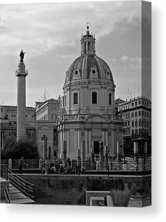 Architecture Canvas Print featuring the photograph Domed Building Near Rome Capitol by Steven Myers