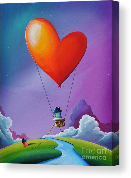 Balloon Canvas Print featuring the painting Don't Let Love Slip Away by Cindy Thornton