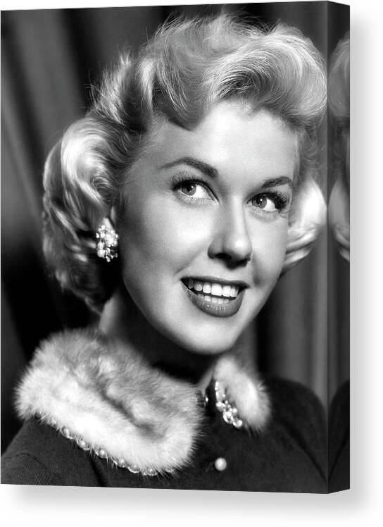 Doris Day By The Llight Of The Silvery Moon 1953 Canvas Print featuring the photograph Doris Day By the light of the silvery moon 1953 by David Lee Guss