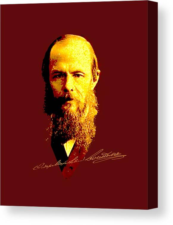 Dostoyevsky Canvas Print featuring the mixed media Dostoyevsky by Asok Mukhopadhyay