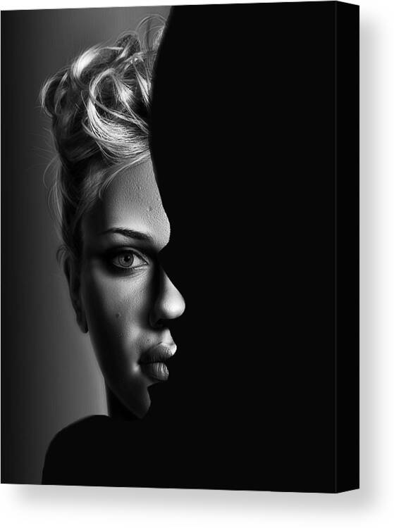 Profile Canvas Print featuring the digital art Double Vision by Digital Art Cafe