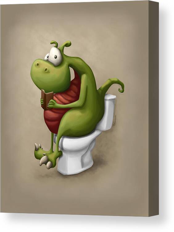 Toilet Canvas Print featuring the digital art Dragon number 2 by Tooshtoosh