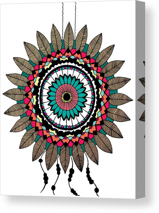 Mandala Canvas Print featuring the digital art Dreamcatcher Mandala by Elizabeth Davis