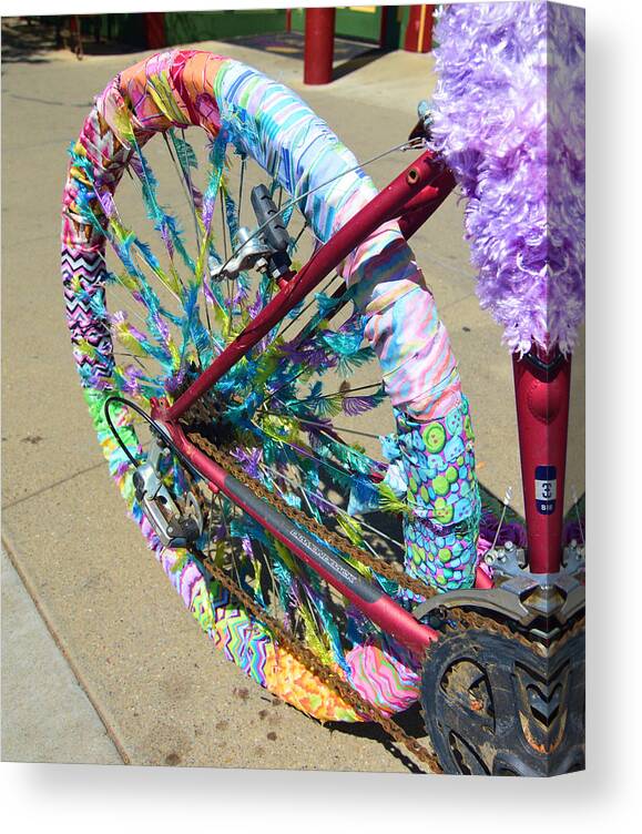 Bicycle Canvas Print featuring the photograph Dressed Up Wheel by Josephine Buschman
