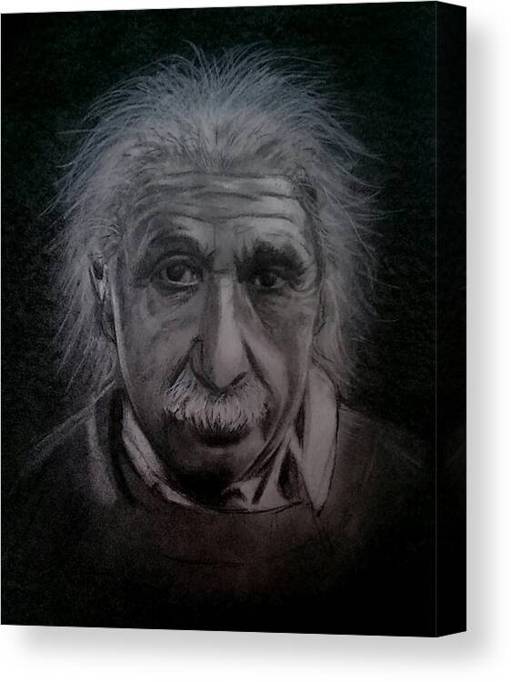 Einstein Canvas Print featuring the drawing E Mc2 by Carole Hutchison