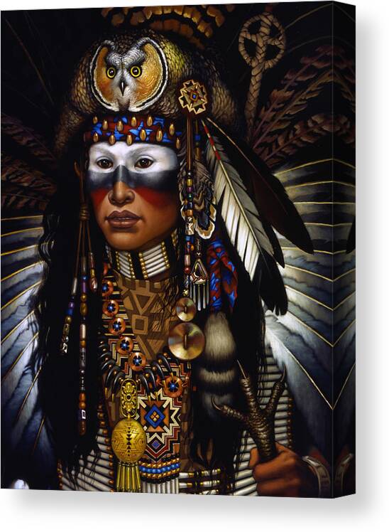 Indian Canvas Print featuring the painting Eagle Claw by Jane Whiting Chrzanoska