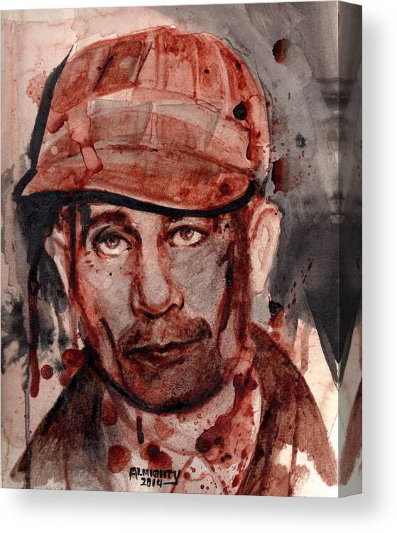 Ed Gein Canvas Print featuring the painting Ed Gein by Ryan Almighty