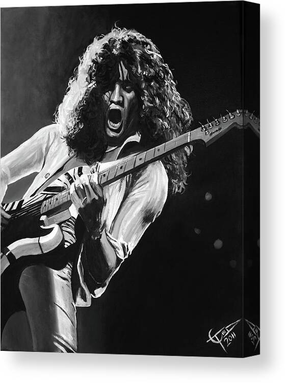 Art Print Poster Canvas Eddie Van Halen Plays Guitar in Concert 