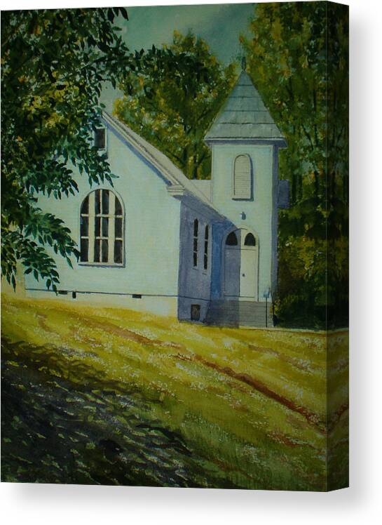 Landscape Canvas Print featuring the painting Edgemont Baptist Church by Shirley Braithwaite Hunt