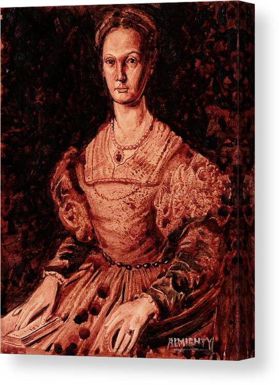 Ryan Almighty Canvas Print featuring the painting Elizabeth Bathory -dry blood by Ryan Almighty