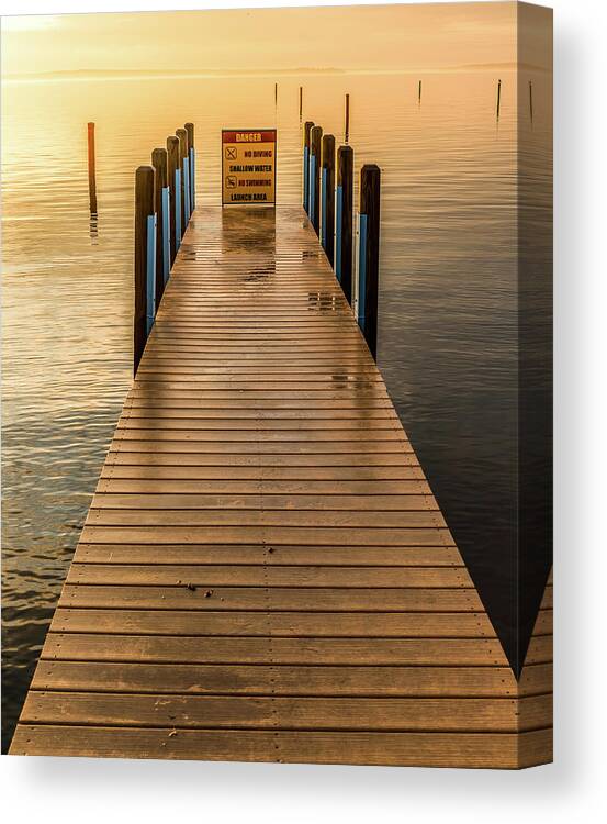 Higgins Lake Canvas Print featuring the photograph Empty Dock by Joe Holley