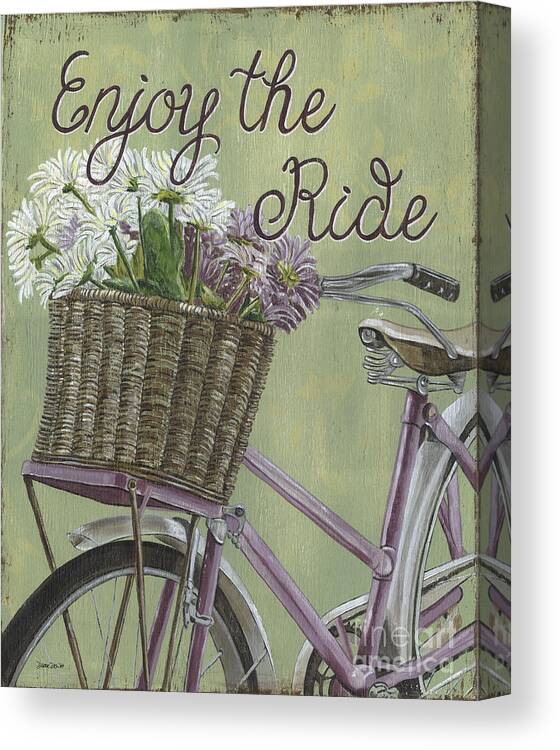 Bike Canvas Print featuring the painting Enjoy the Ride by Debbie DeWitt
