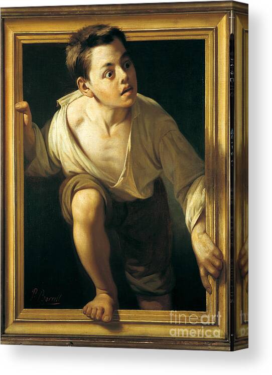 Pere Borrell Del Caso (1835-1910) Escaping Criticism Canvas Print featuring the painting Escaping Criticism by Pere Borrell Del Caso
