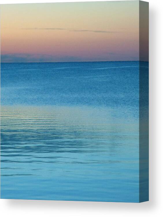 Blue Canvas Print featuring the photograph Evening at the Lake by Mary Wolf