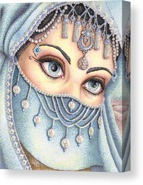 Eyes Canvas Print featuring the drawing Eyes Like Water by Scarlett Royale