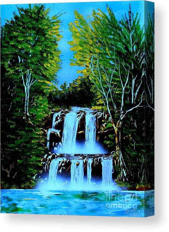 Landscape Canvas Print featuring the painting Falls 01 E by Greg Moores