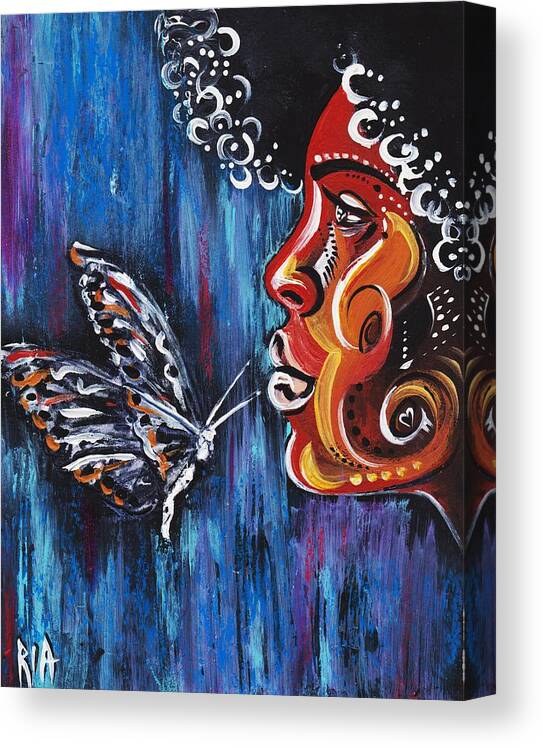 Butterfly Canvas Print featuring the photograph Fascination by Artist RiA