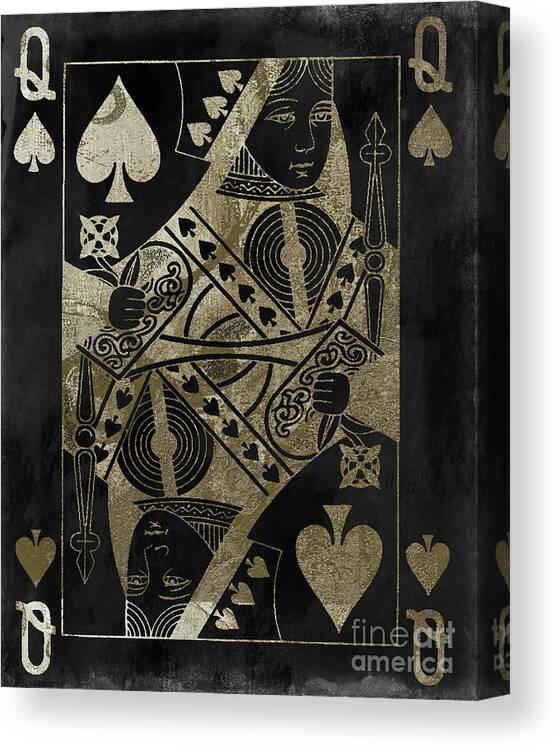 Playing Cards Canvas Print featuring the painting Fashion Queen by Mindy Sommers