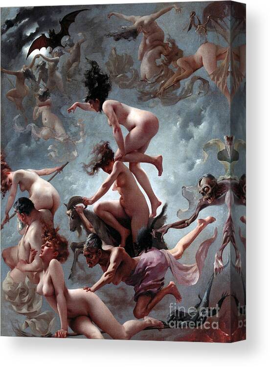 Naked Canvas Print featuring the painting Faust's Vision by Luis Riccardo Falero