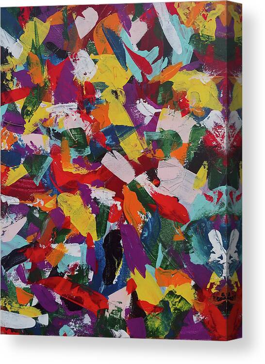 Abstract Art Canvas Print featuring the painting Feathers by Trisha Pena
