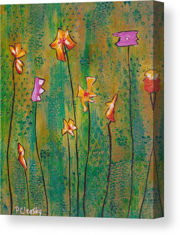 Flowers Canvas Print featuring the painting Fields of Joy re mastered by Patricia Cleasby