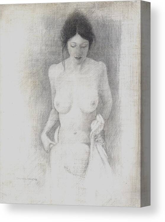Breasts Canvas Print featuring the drawing Figure Study 6 by David Ladmore
