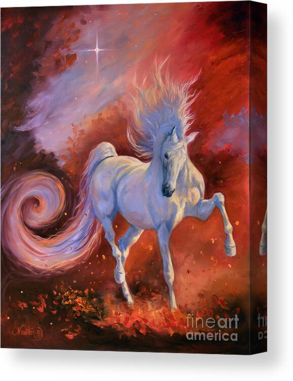 Horse Canvas Print featuring the painting Fire Dance by Jeanne Newton Schoborg