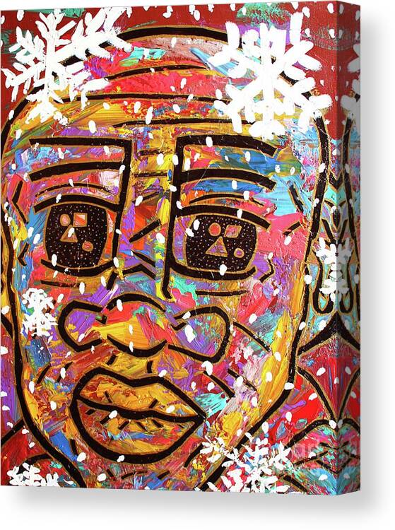 Acrylic Canvas Print featuring the painting First Snow by Odalo Wasikhongo