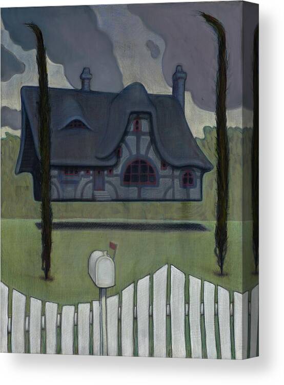 Floating House Canvas Print featuring the painting Floating House by John Reynolds