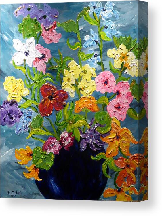 Floral Canvas Print featuring the painting Flower Power by Diane Arlitt