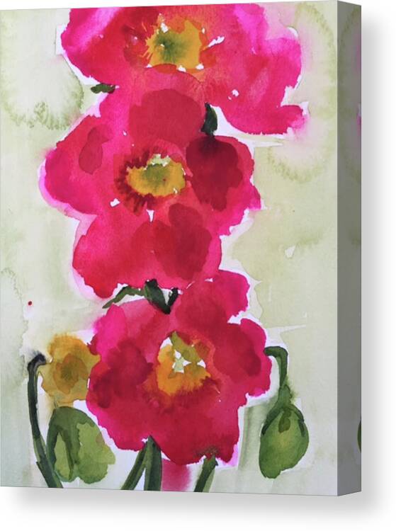 Poppies Canvas Print featuring the painting Happiness Blooms by Bonny Butler
