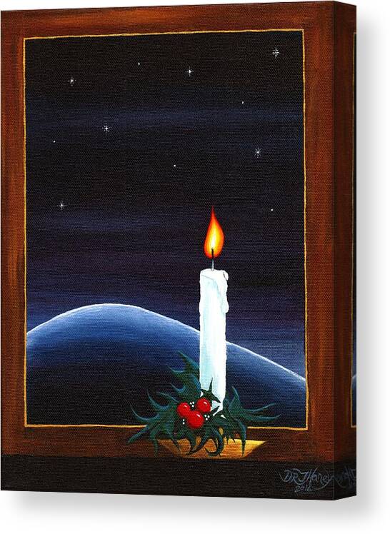 Candle Canvas Print featuring the painting For Our Heaven Dwellers by Danielle R T Haney