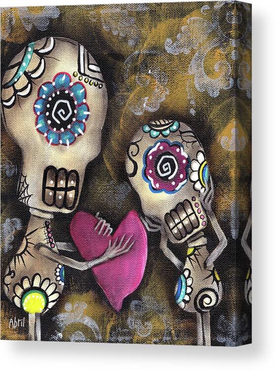 Day Of The Dead Canvas Print featuring the painting For You by Abril Andrade