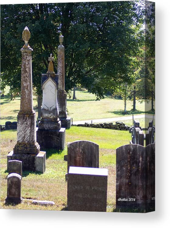 Cemetery Canvas Print featuring the photograph Foreside Cemetery 3 by Dick Botkin