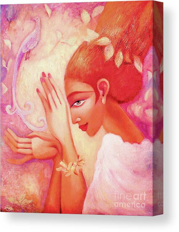 Mystic Woman Canvas Print featuring the painting Forest Fairy by Eva Campbell