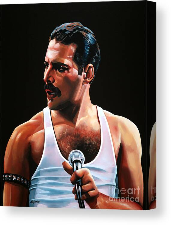 Freddie Mercury Canvas Print featuring the painting Freddie Mercury by Paul Meijering